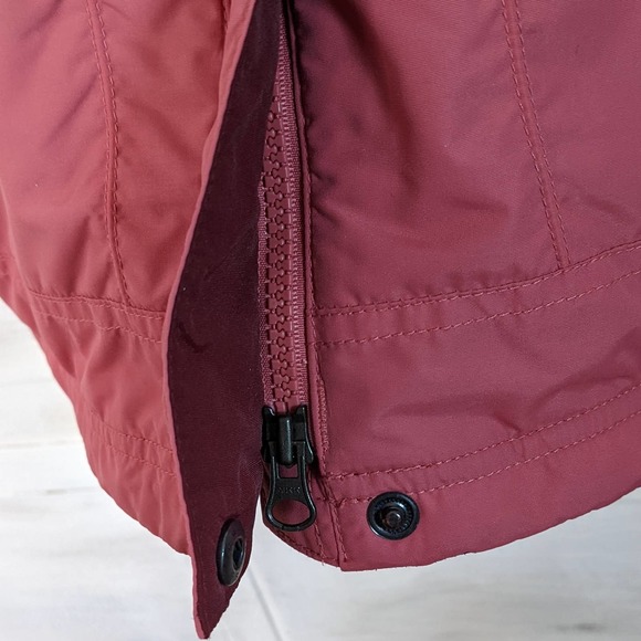 Columbia Dark Coral and White Fleece Lined Winter Coat Size L - Picture 7 of 9